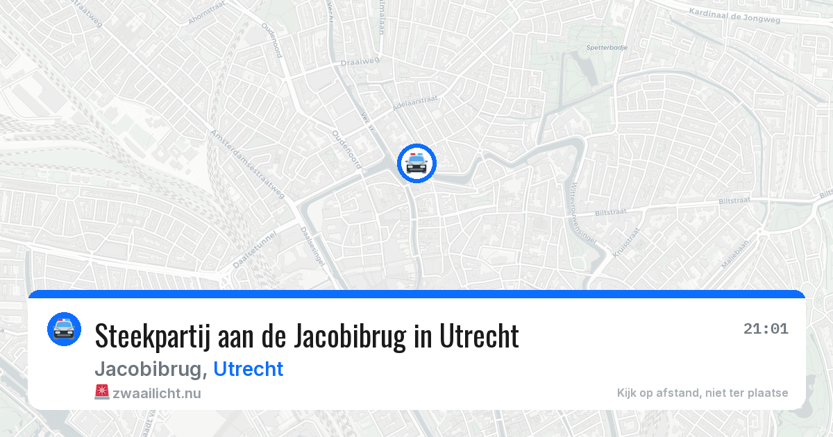 Steekpartij aan de Jacobibrug in Utrecht — 19 jul 2026