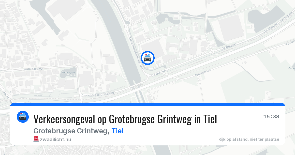 Verkeersongeval op Grotebrugse Grintweg in Tiel — 13 jul 2026