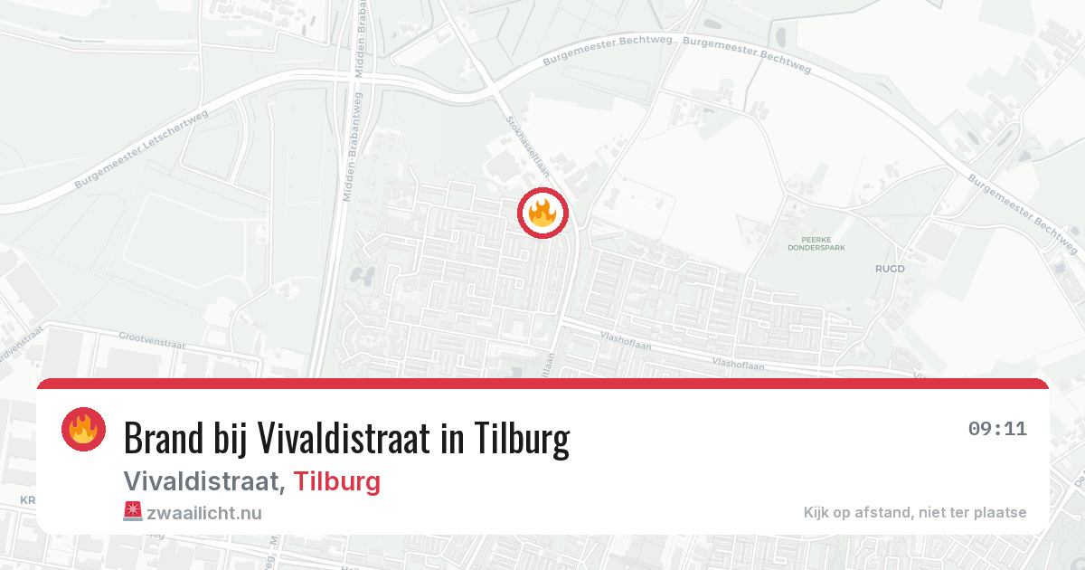 Brand bij Vivaldistraat in Tilburg — 26 jul 2026