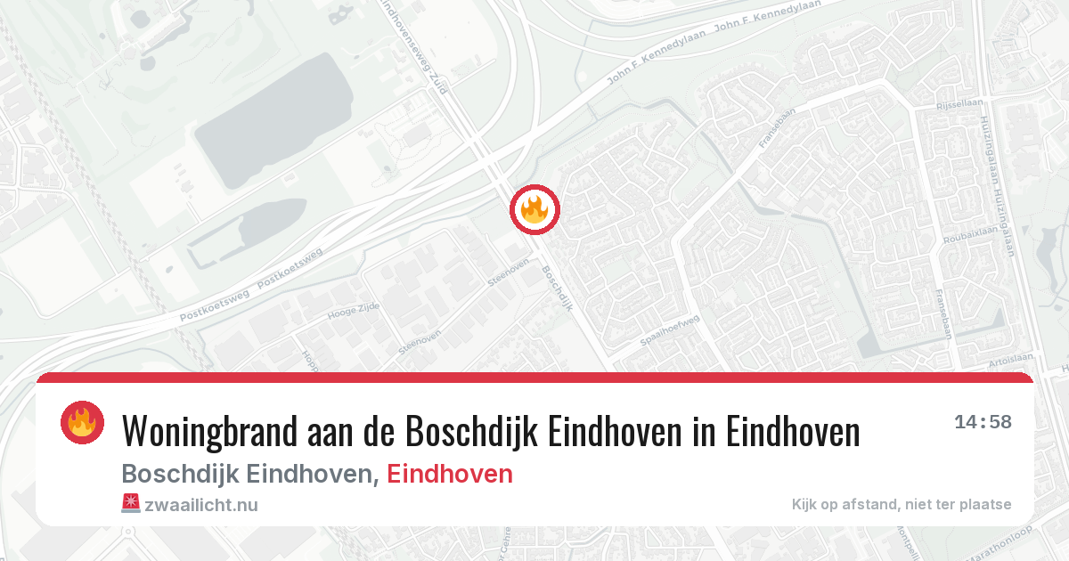 Woningbrand aan de Boschdijk Eindhoven in Eindhoven — 20 apr 2026