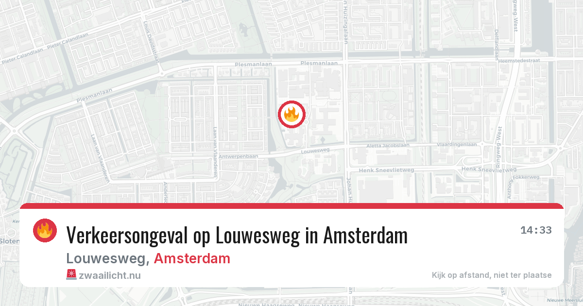 Verkeersongeval op Louwesweg in Amsterdam — 26 mrt 2026