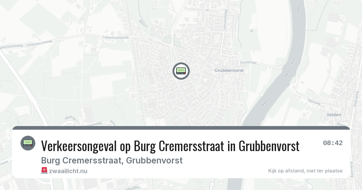 Verkeersongeval op Burg Cremersstraat in Grubbenvorst — 22 jun 2026