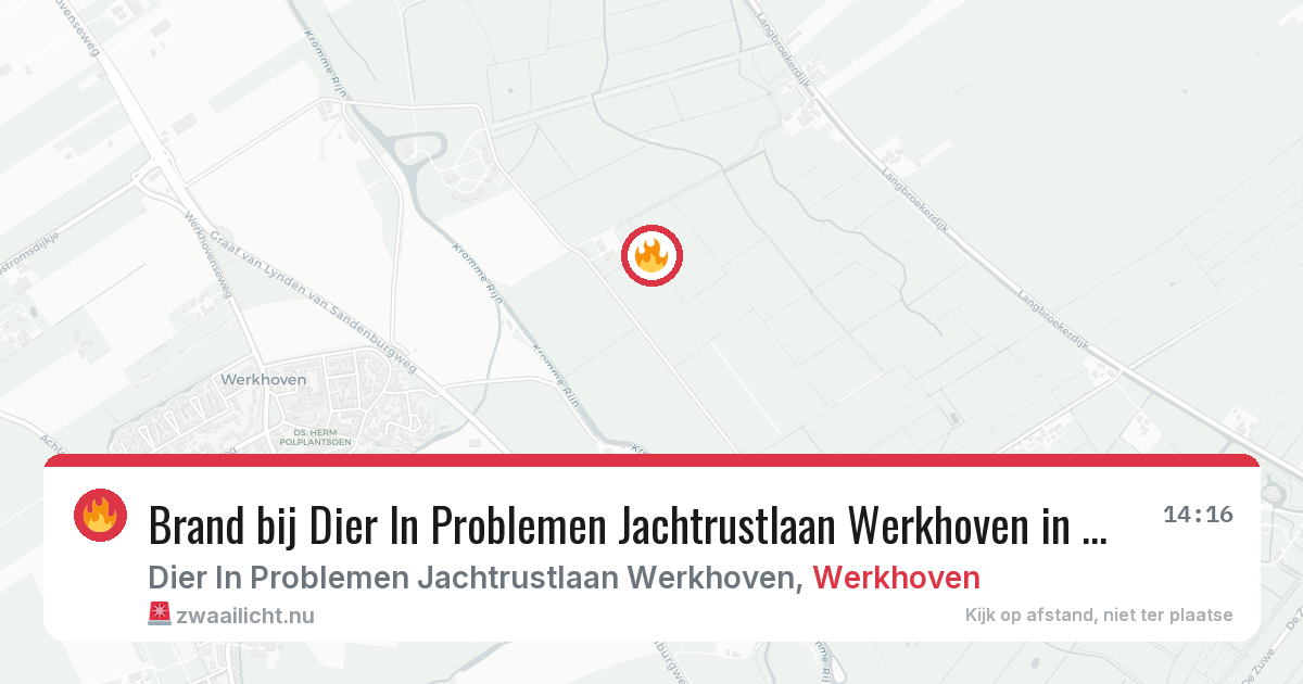 Brand bij Dier In Problemen Jachtrustlaan Werkhoven in Werkhoven — 10 apr 2026