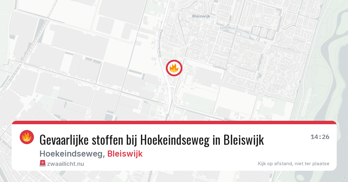 Gevaarlijke stoffen bij Hoekeindseweg in Bleiswijk — 1 apr 2026