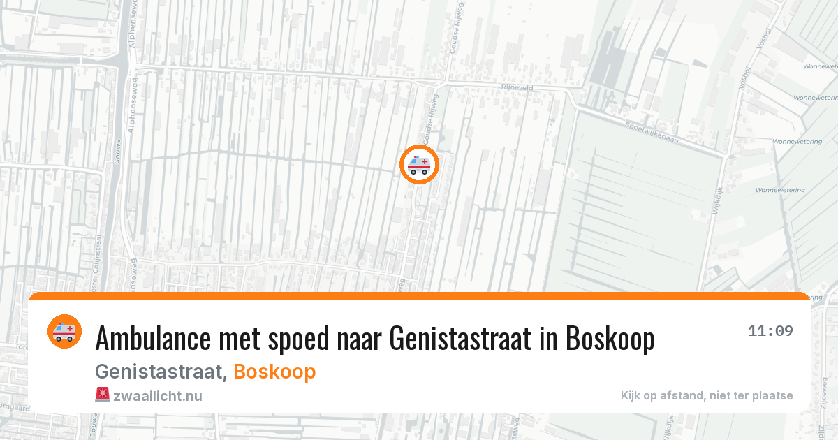 Ambulance met spoed naar Genistastraat in Boskoop — 20 mrt 2026