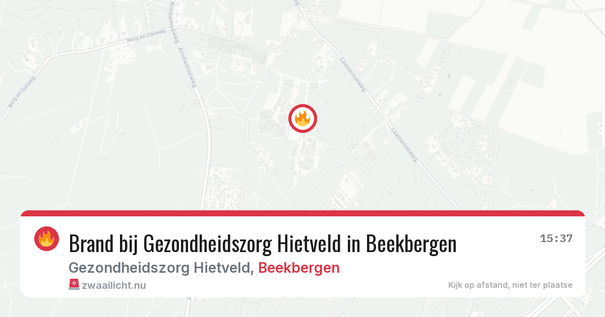 Brand bij Gezondheidszorg Hietveld in Beekbergen — 9 mei 2026