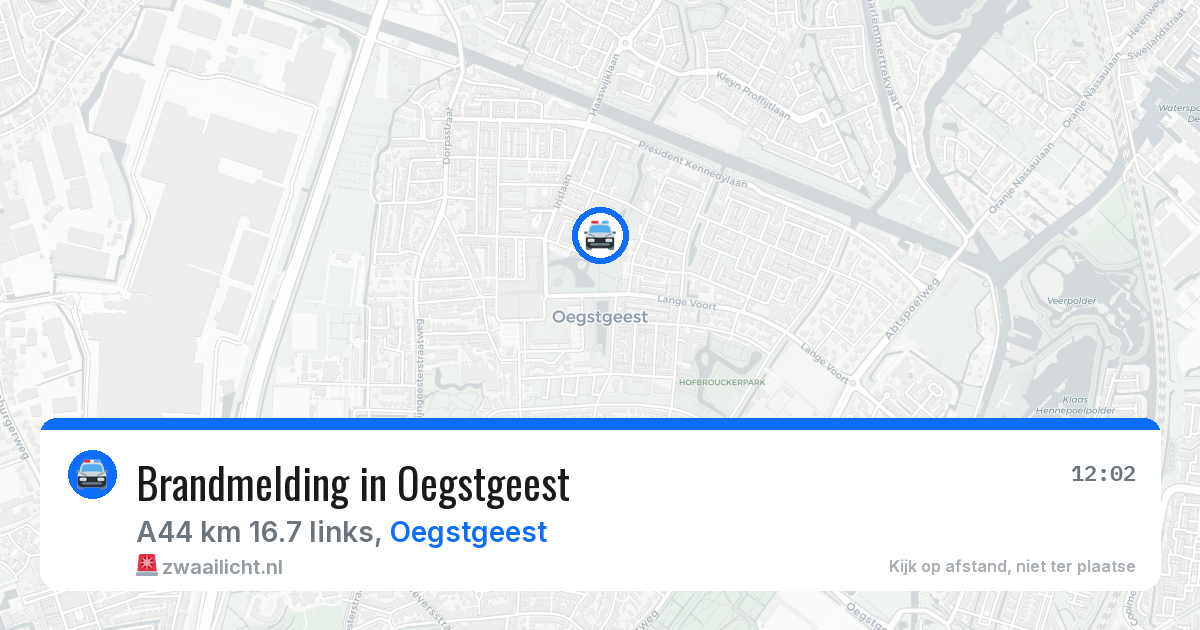 Brandmelding in Oegstgeest — 8 jun 2026