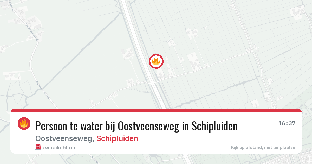 Persoon te water bij Oostveenseweg in Schipluiden — 23 jul 2026
