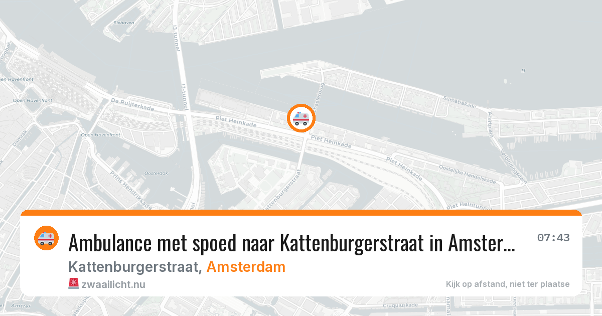 Ambulance met spoed naar Kattenburgerstraat in Amsterdam — 6 jun 2026