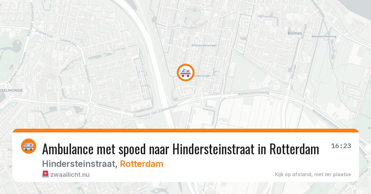 Ambulance met spoed naar Hindersteinstraat in Rotterdam — 19 jul 2026