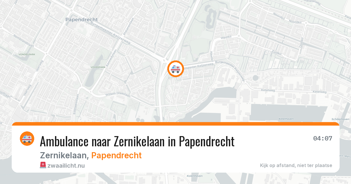 Ambulance naar Zernikelaan in Papendrecht — 12 jul 2026