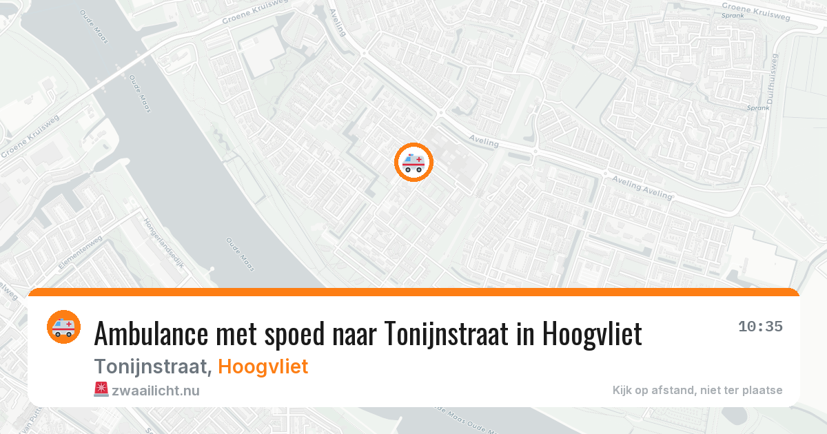 Ambulance met spoed naar Tonijnstraat in Hoogvliet — 18 jul 2026