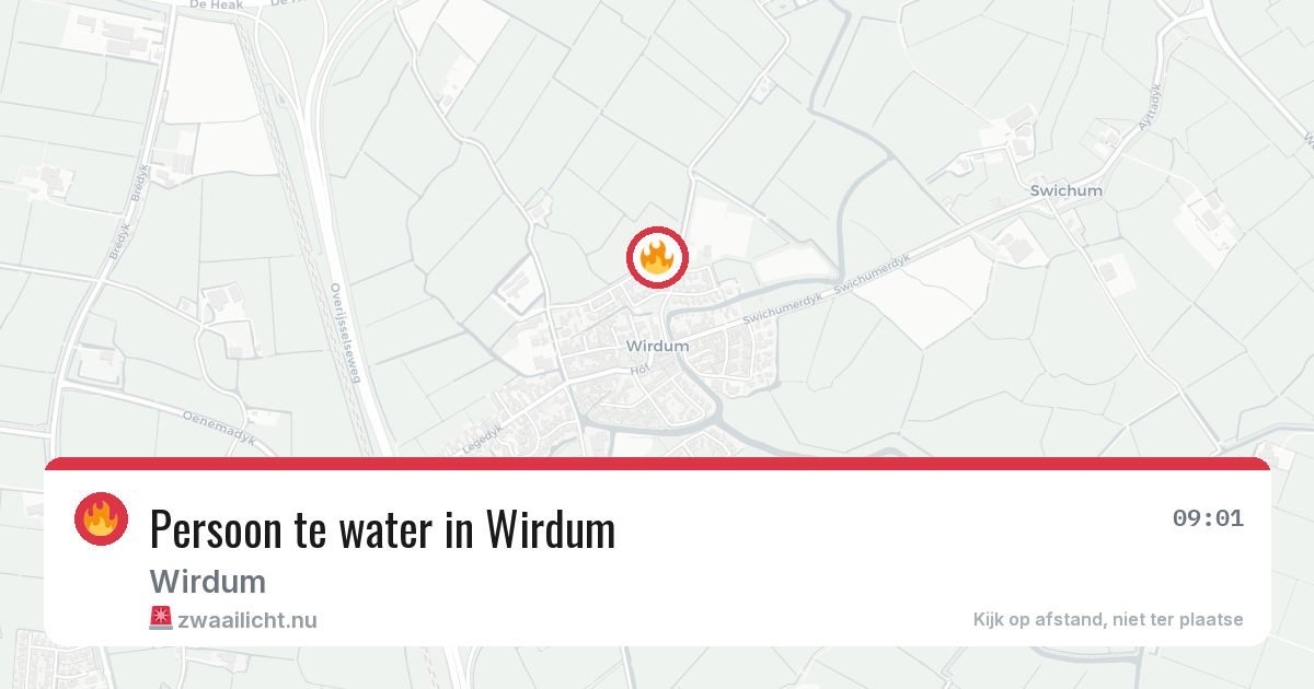 Persoon te water in Wirdum — 16 apr 2026