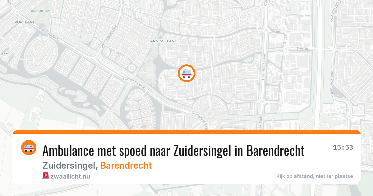 Ambulance met spoed naar Zuidersingel in Barendrecht — 20 jul 2026