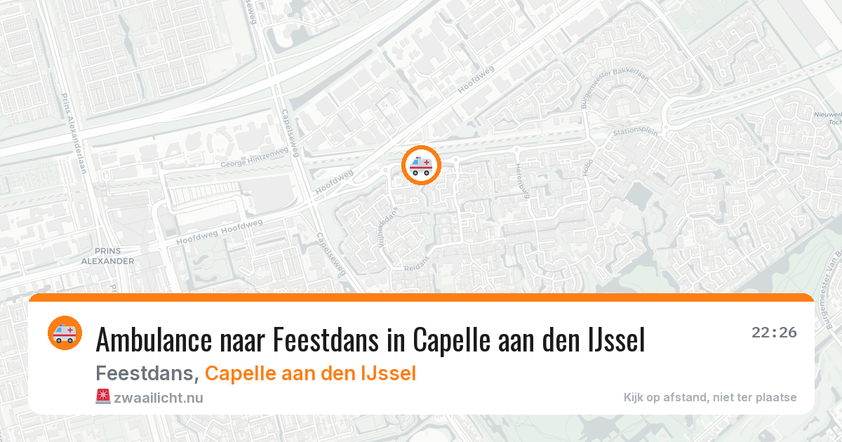 Ambulance naar Feestdans in Capelle aan den IJssel — 20 jul 2026