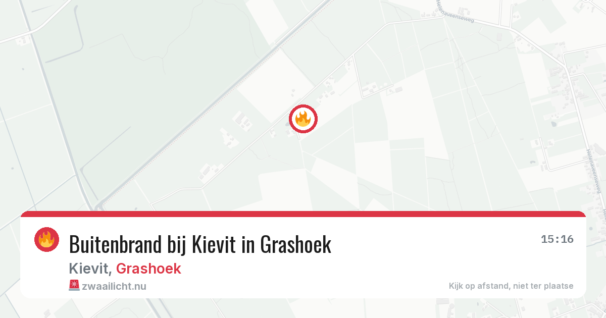 Buitenbrand bij Kievit in Grashoek — 16 mei 2026
