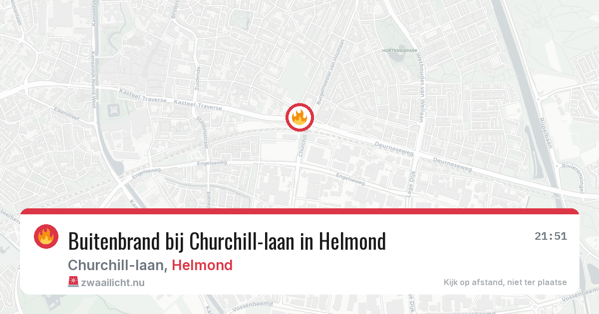 Buitenbrand bij Churchill-laan in Helmond — 19 jul 2026