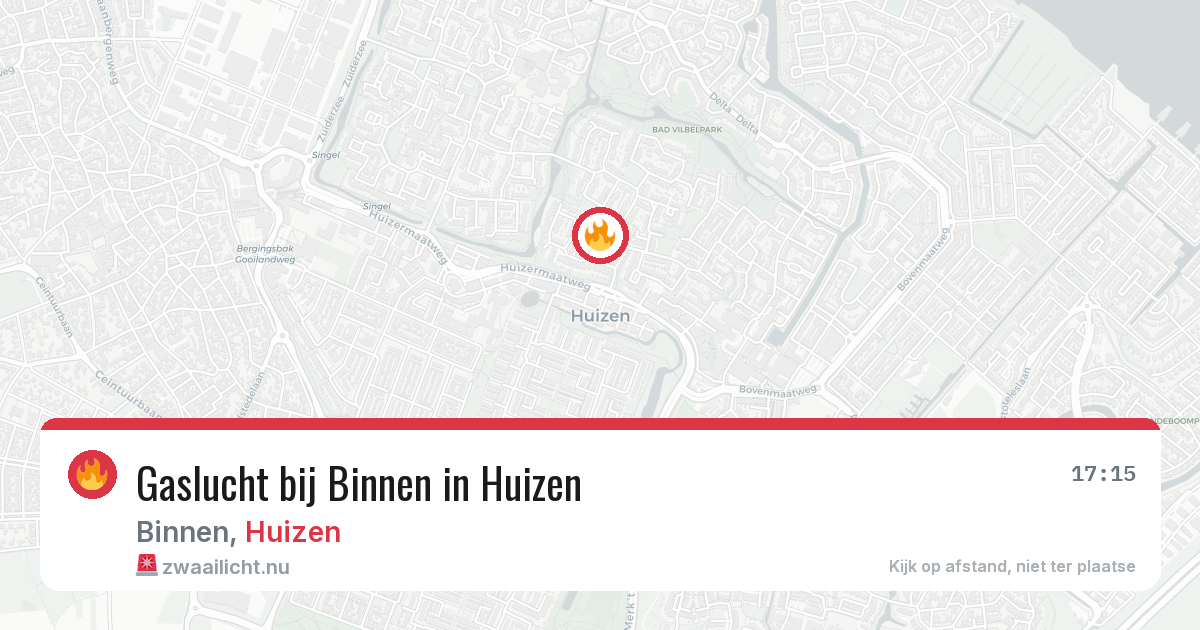 Gaslucht bij Binnen in Huizen — 14 jul 2026