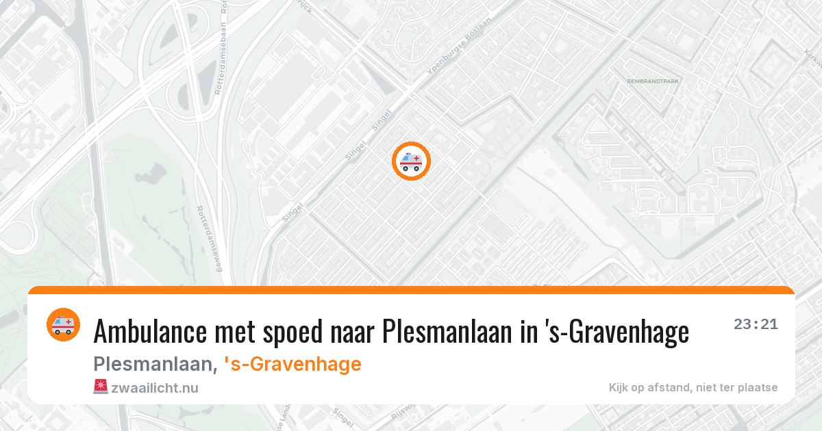 Ambulance met spoed naar Plesmanlaan in 's-Gravenhage — 23 mei 2026