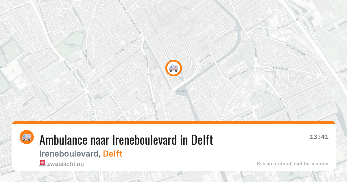 Ambulance naar Ireneboulevard in Delft — 27 apr 2026