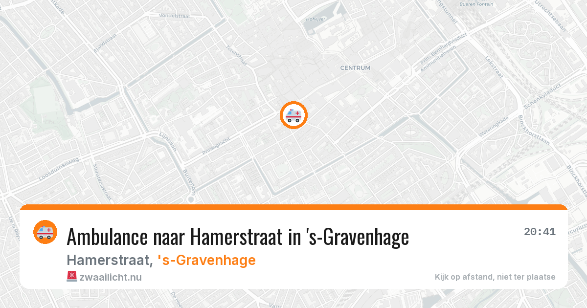 Ambulance naar Hamerstraat in 's-Gravenhage — 30 mrt 2026