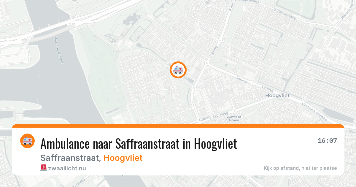 Ambulance naar Saffraanstraat in Hoogvliet — 2 jun 2026