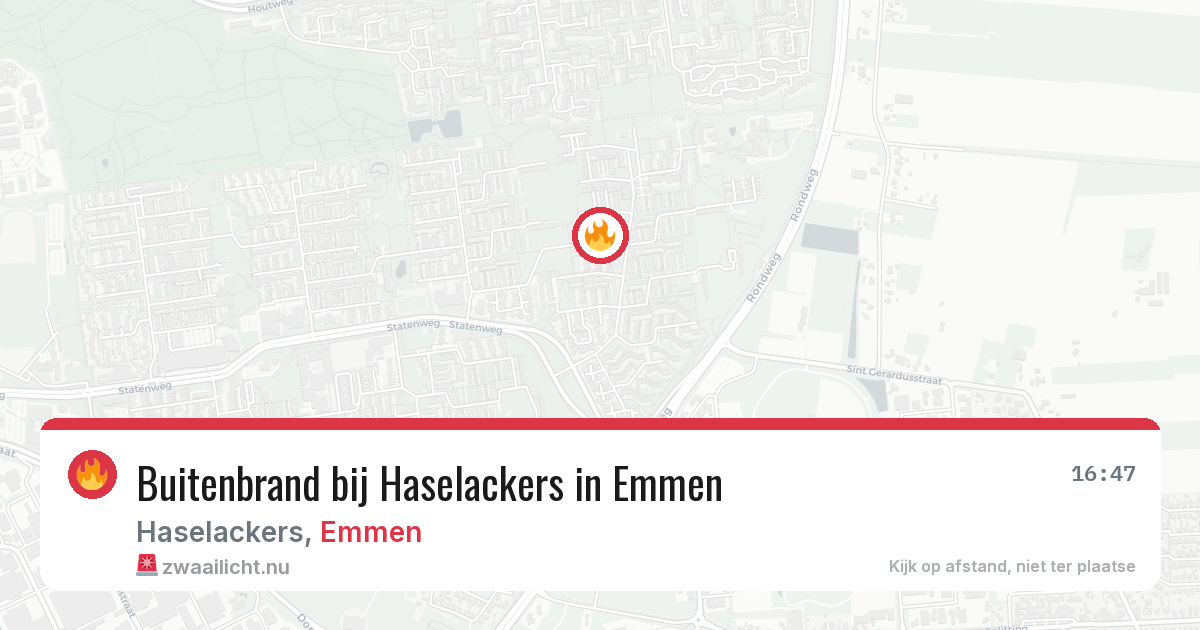 Buitenbrand bij Haselackers in Emmen — 14 apr 2026