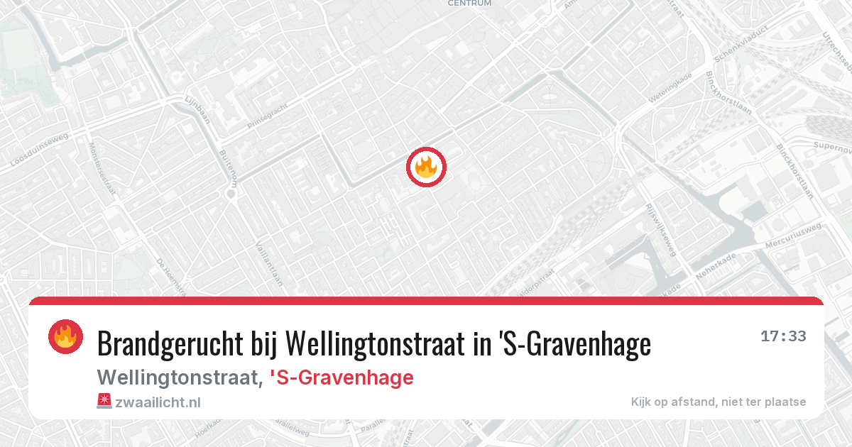 Brandgerucht bij Wellingtonstraat in 'S-Gravenhage — 3 mrt 2026