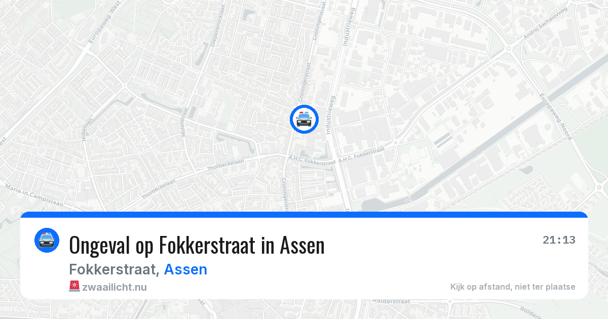 Ongeval op Fokkerstraat in Assen — 26 jan 2026
