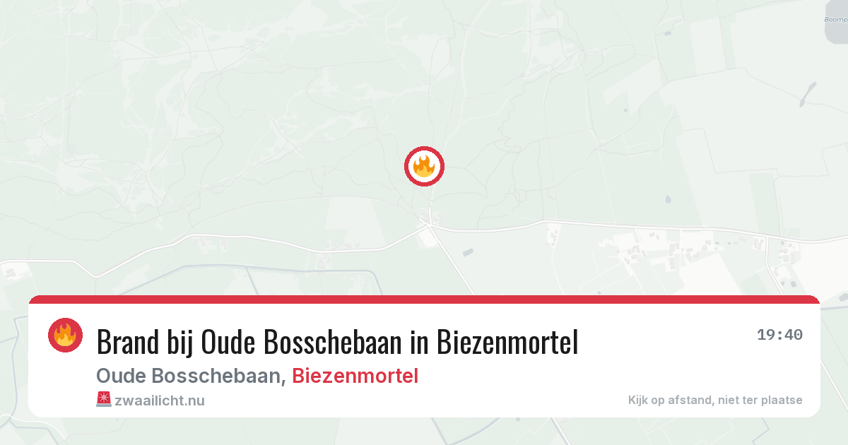Brand bij Oude Bosschebaan in Biezenmortel — 15 jul 2026