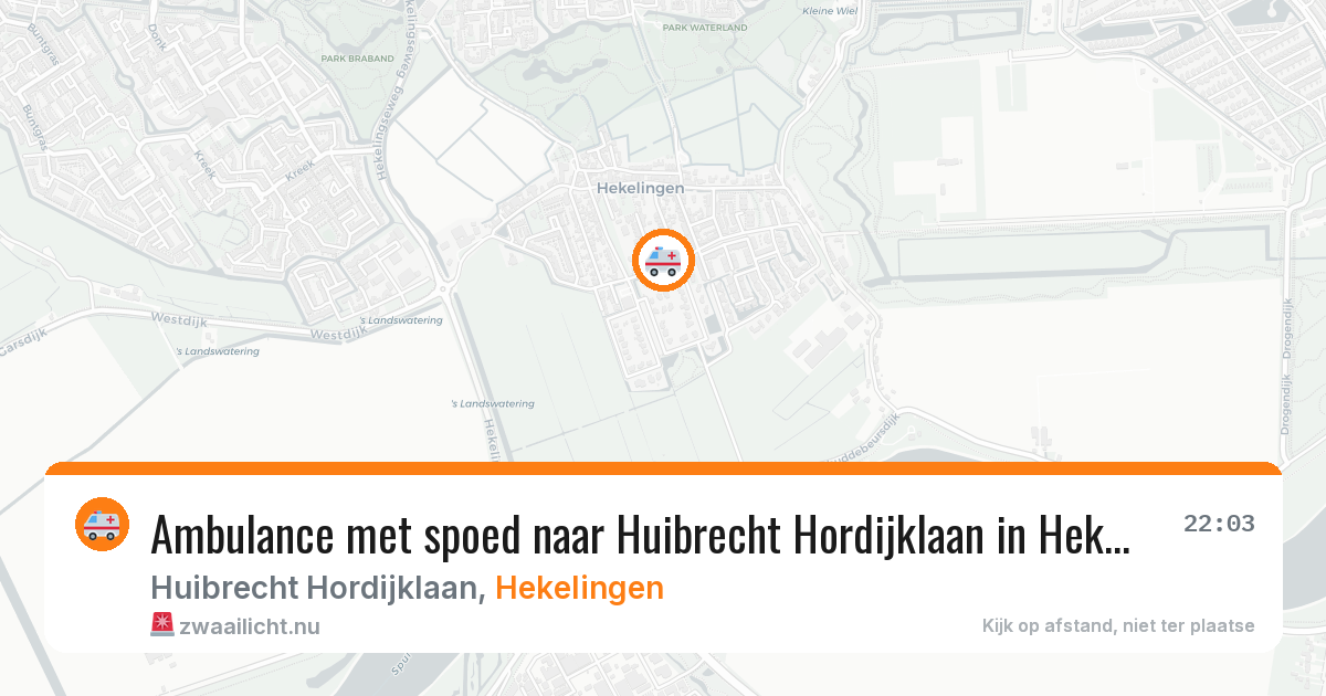 Ambulance met spoed naar Huibrecht Hordijklaan in Hekelingen — 11 jul 2026