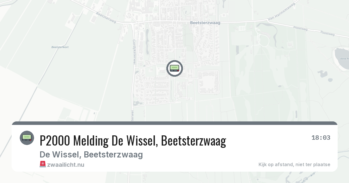 P2000 Melding De Wissel, Beetsterzwaag — 11 mrt 2026