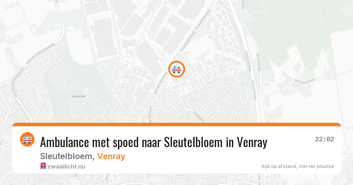 Ambulance met spoed naar Sleutelbloem in Venray — 20 jul 2026