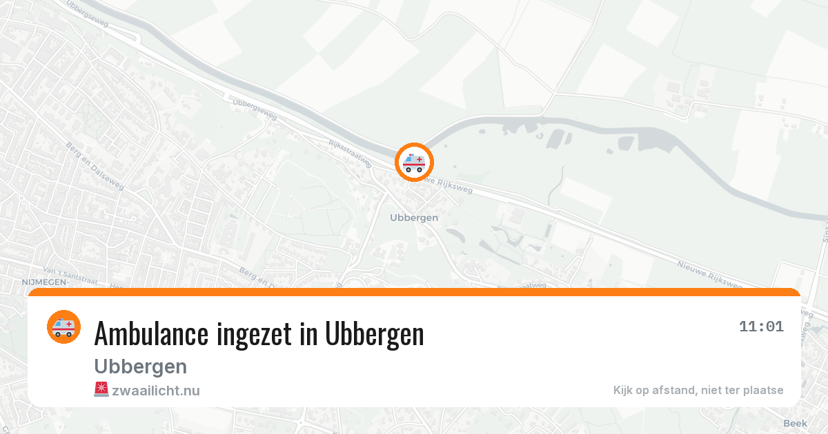 Ambulance ingezet in Ubbergen — 6 jul 2026