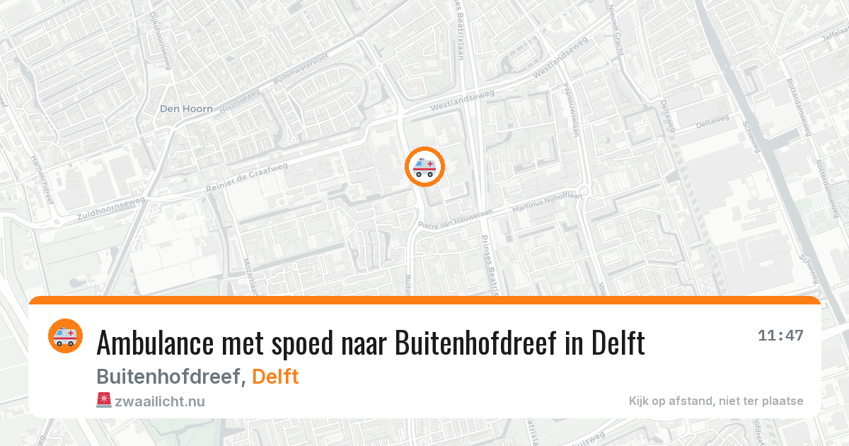 Ambulance met spoed naar Buitenhofdreef in Delft — 20 mrt 2026