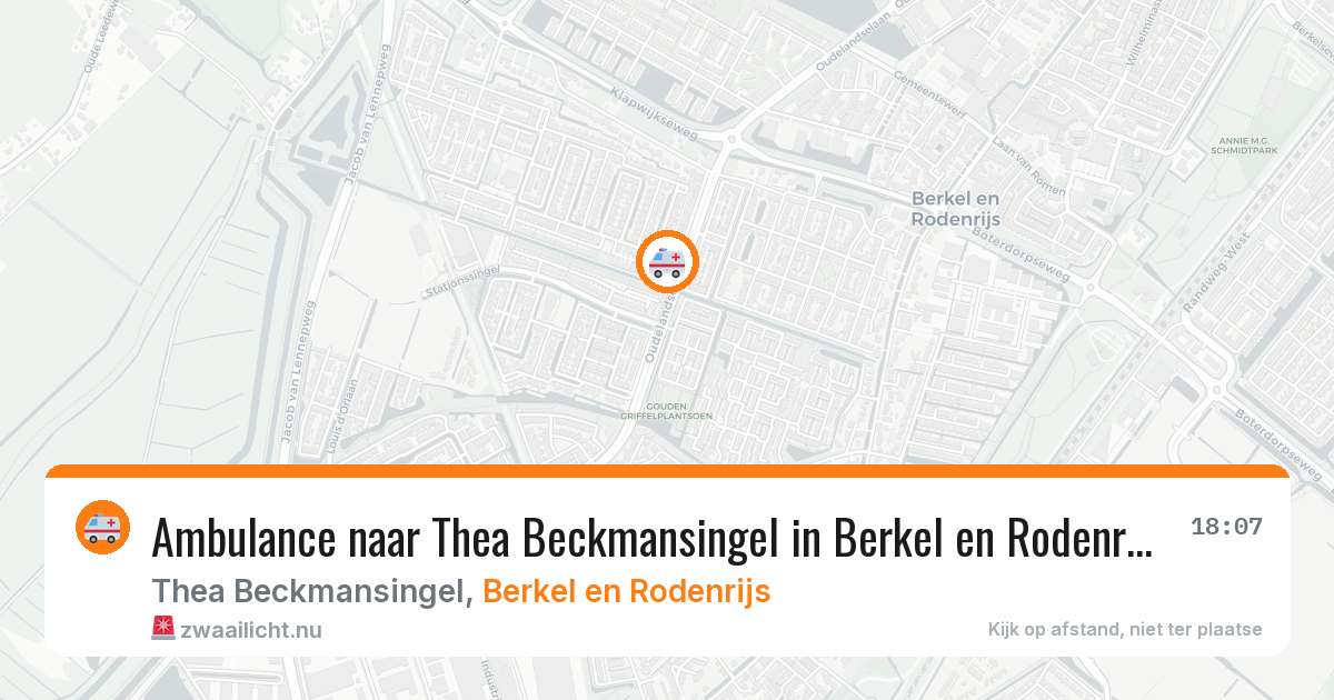 Ambulance naar Thea Beckmansingel in Berkel en Rodenrijs — 15 jul 2026