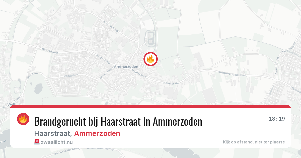 Brandgerucht bij Haarstraat in Ammerzoden — 20 mrt 2026