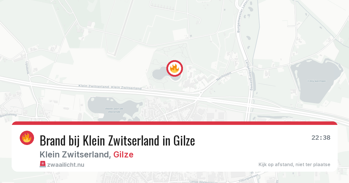 Brand bij Klein Zwitserland in Gilze — 23 mrt 2026