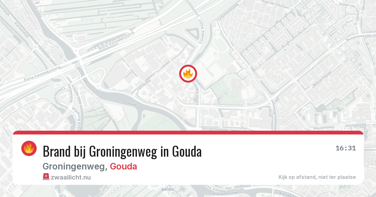 Brand bij Groningenweg in Gouda — 9 jul 2026