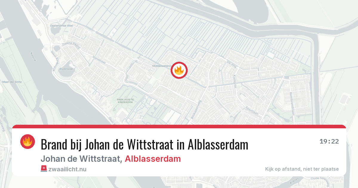Brand bij Johan de Wittstraat in Alblasserdam — 19 mei 2026