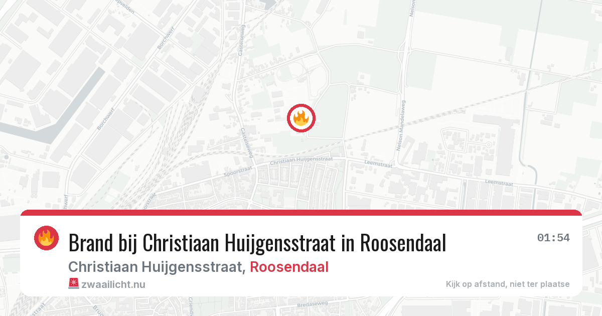 Brand bij Christiaan Huijgensstraat in Roosendaal — 24 mrt 2026