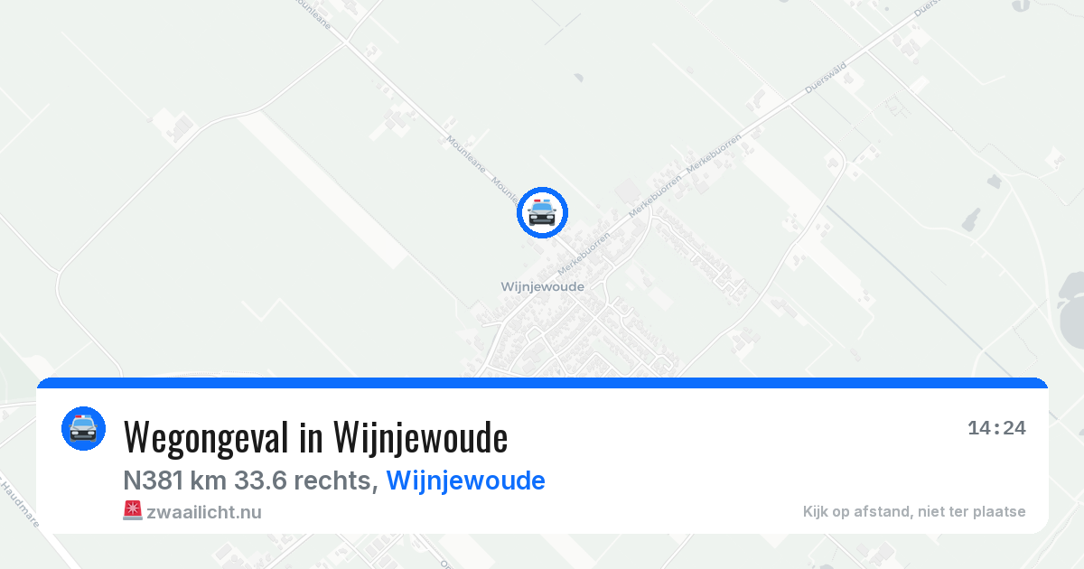 Wegongeval in Wijnjewoude — 14 mrt 2026