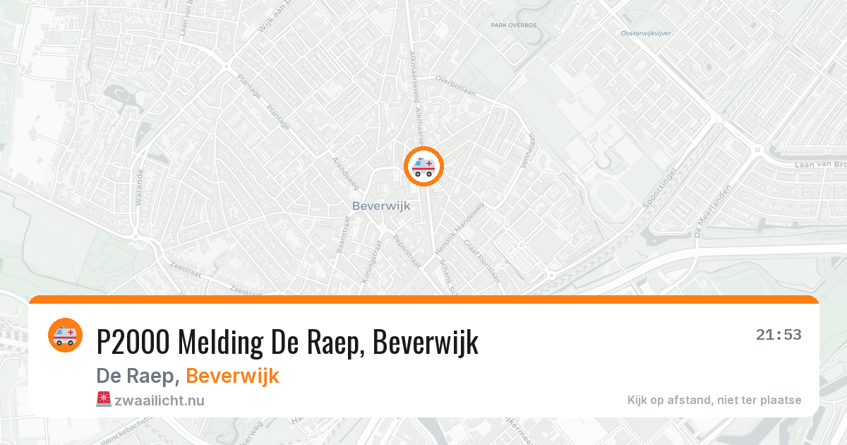 P2000 Melding De Raep, Beverwijk — 21 apr 2026