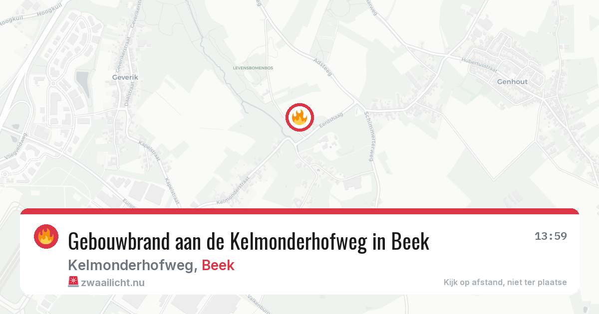 Gebouwbrand aan de Kelmonderhofweg in Beek — 11 apr 2026