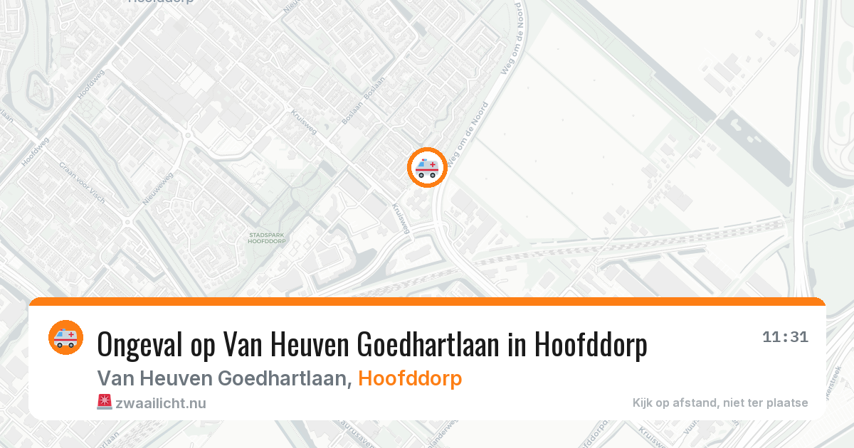 Ongeval op Van Heuven Goedhartlaan in Hoofddorp — 21 jan 2026