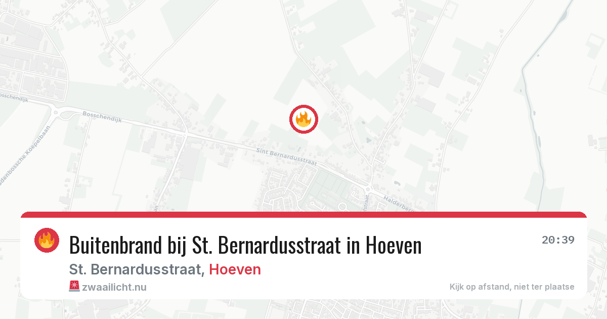 Buitenbrand bij St. Bernardusstraat in Hoeven — 14 jul 2026