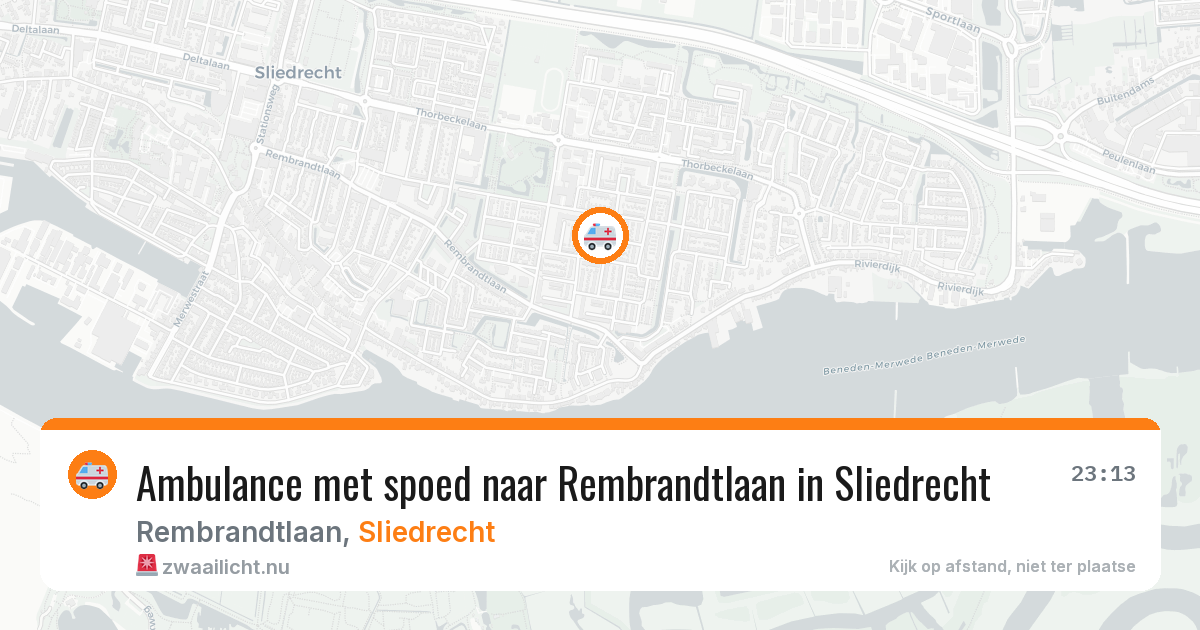 Ambulance met spoed naar Rembrandtlaan in Sliedrecht — 17 jan 2026