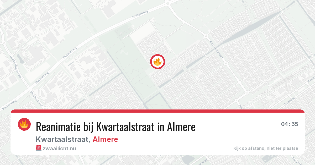 Reanimatie bij Kwartaalstraat in Almere — 22 jul 2026