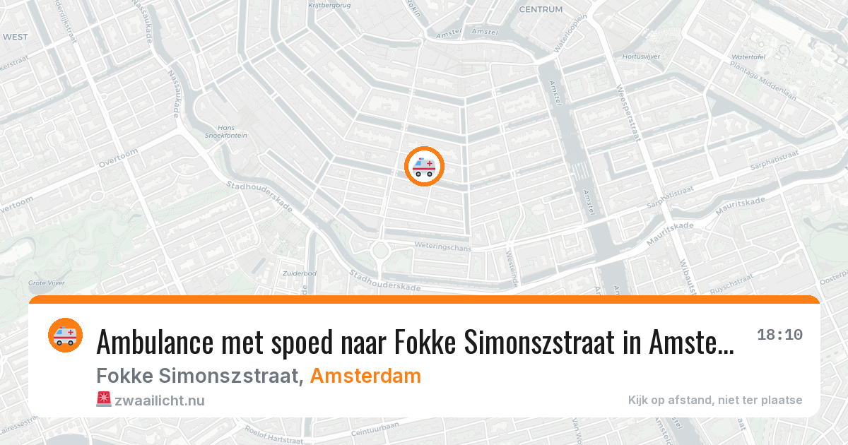 Ambulance met spoed naar Fokke Simonszstraat in Amsterdam — 1 mei 2026