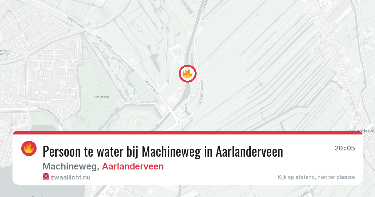 Persoon te water bij Machineweg in Aarlanderveen — 20 jun 2026